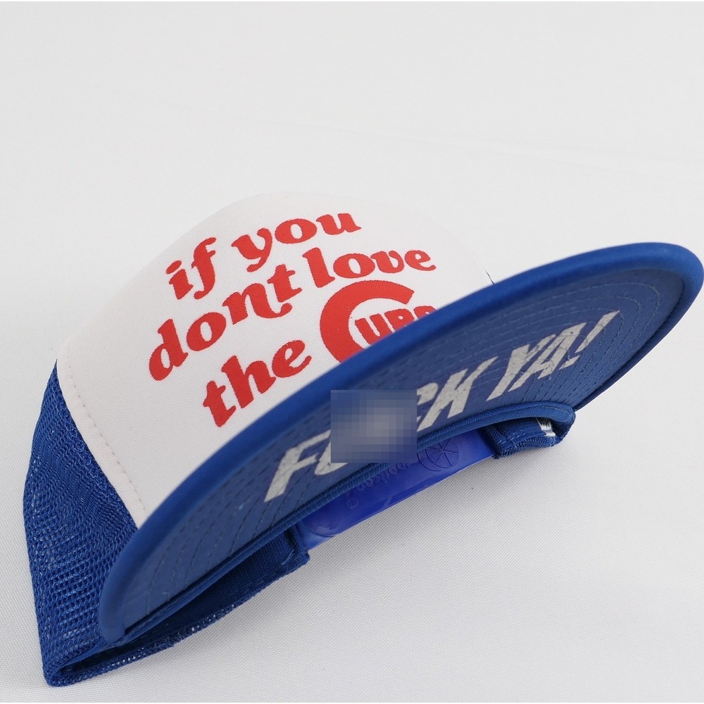 VTG 80s Chicago Cubs Trucker Snapback Hat 'If you don't love em, F**K YA!' Cap
